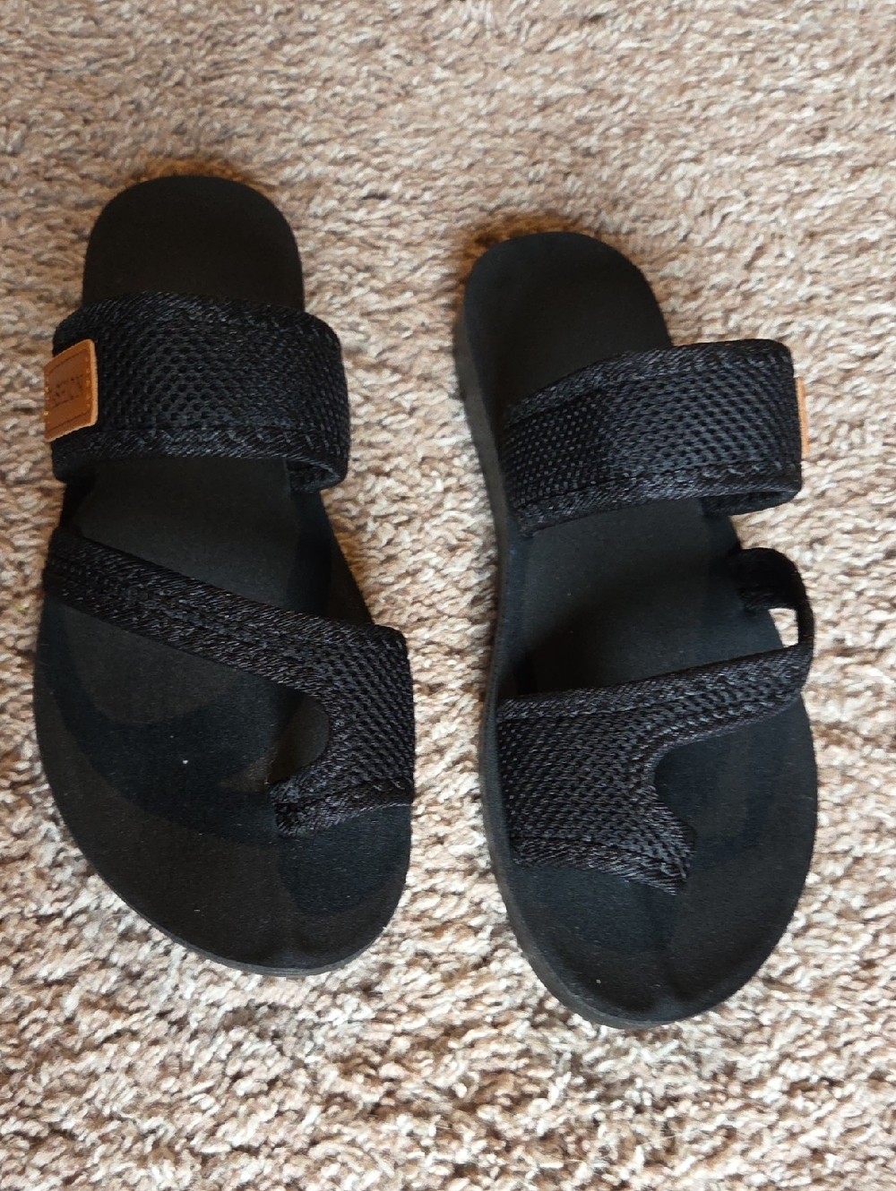 Kids Black Adjustable Strap Sandals
